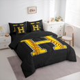 thumbnail image 3 of Feelyou Cute Letter H Bedding Comforter Set 7pcs for Boys, Baseball Monogrammed Print Queen Bedding Sets, Modern Ball Game Reversible Queen Sheet Sets, Breathable Home Decor, 3 of 7