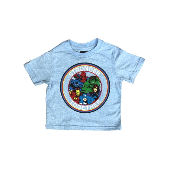 Marvel Toddler Boys Blue Short Sleeve Stronger Together Superhero T-Shirt Tee 5T