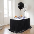 thumbnail image 6 of Tulle Table Skirt for Wedding Birthday Party, Elegant Mesh Table Cover for Rectangle & Round Tables, Perfect for Buffet Banquet Graduation Decorations Black 110.84x29.92 Ich (1Pcs), 6 of 8