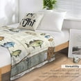 thumbnail image 5 of Fishing Blanket Fishing Gifts for Men Fish Throw Blanket Fishing Blanket for Kids Adults Soft Warm Cozy Fleece Blanket for Couch Sofa \u200bBed 40"x50", 5 of 6