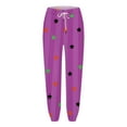 thumbnail image 4 of Arlun,Halloween Sweatpants for Women Stretch Drawstring High Waisted Baggy Joggers 2025 Fashion Funny Cute Halloween Patterned Wide Leg Cinch Bottom Casual Trousers Hot Pink M, 4 of 4