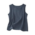 thumbnail image 2 of Women's Linen Sleeveless Tank Tops Summer Shirts Casual Blouses Dark Gray 3XL, 2 of 9