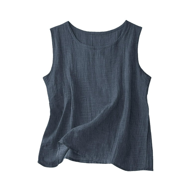 トップス Linen Tank Top SHADE GRAY Linen Tank Tops for Women 2026 Spring Summer Casual Comfy