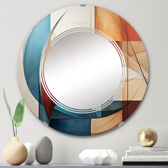 DESIGN ART Designart "Cubism Geometric Portrait IX" Cubism Modern Wall Mirror 24in.x24in.