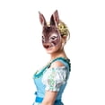 thumbnail image 4 of Máscara Hosfairy con forma de conejo con media cara, color marrón, para fiesta, 4 of 9