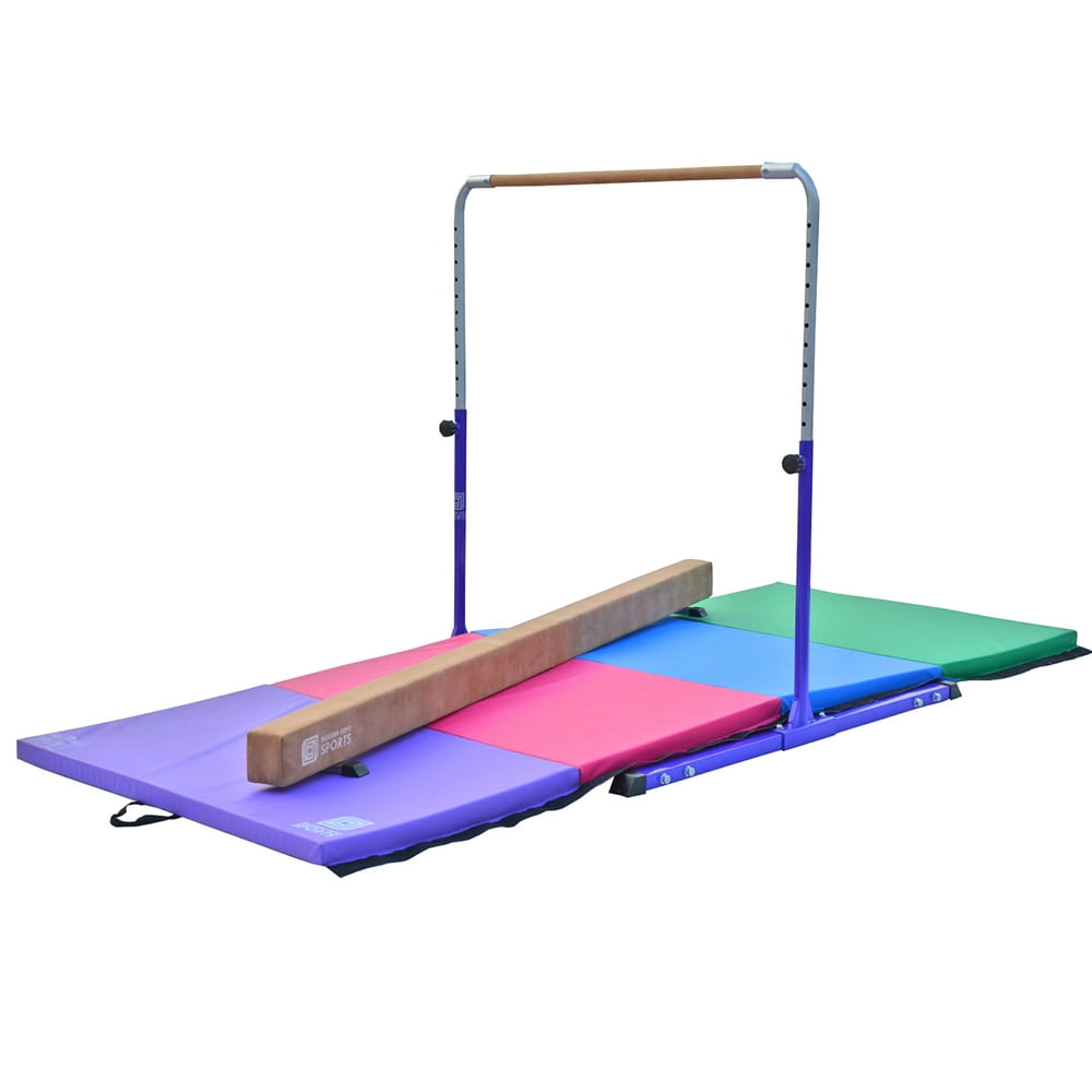 Expandable Gymnastics Training Jr Kip Bar Pro w/ 8'x4'x2" Thick Folding
