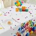 thumbnail image 4 of Happy Birthday Tablecloth Rectangle 60 x 102 Inch Colorful Balloons Confetti Stain Resistant Wrinkle Free Table Cloth, Fabric Table Cover for Dining, Party, Indoor, Outdoor Decoration, 4 of 7