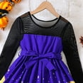 thumbnail image 6 of XEGLSBU Girls Dresses Size 8 Fall Toddler Girls Long Sleeve Halloween Prints Ruffles Tulle Bowknot Dress Princess Dress Clothes Dresses for Girls 8-10 Yellow Blue Size 4-5 Years, 6 of 7