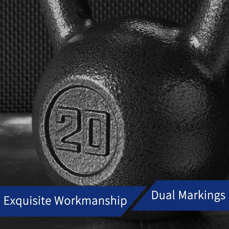 Athletic Works 20lb Kettlebell Casting Iron Durable Hammertone Finish Black Walmart