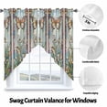 thumbnail image 3 of Purple Vintage Stained Glass Swag Curtain Valance for Windows, Flowers Butterfly Window Treatments Short Swag Topper for Kitchen Windows Bathroom Bedroom, 36"x63", 3 of 8