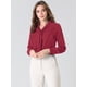 thumbnail image 3 of INSPIRE CHIC Blusa Elegante De Oficina De Trabajo Para Mujer, Camisa Plisada Con Cuello De Lazo Y Manga Larga Borgo?a XL, 3 of 6