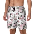 thumbnail image 2 of Balery Rose Flowers Mens Swim Trunks Swim Shorts for Men Quick Dry Inseam Beach Shorts with Compression Liner Pocket-, 2 of 9