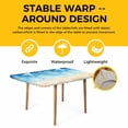 thumbnail image 4 of Blue Beige Ombre Coastal Table Cloths for 4 Foot Rectangle Tables, Nautical Beach Starfish Coral Summer Patio Waterproof Elastic Fitted Tablecloths, Washable Rectangular Table Cover for Camping, 4 of 8