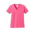 thumbnail image 5 of Port & Company Women's 54 oz 100% Cotton V Neck T Shirt 3XL Neon Pink, 5 of 6