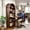 brown, variant on Luckynote Folding Craft Desk with Storage Shelves, Convertible Hideaway Desk to Bookshelf, Foldable Desk with Storage, Disappearing Desk for Small Spaces, Multifunctional Converted Craft Table, Vani