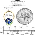 thumbnail image 4 of Body Candy 16 Gauge 3/8 Blue Gem Gold Tone Deep Blue Flower Hinged Segment Ring Stainless Steel for Women, 4 of 4