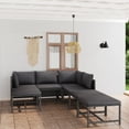 thumbnail image 1 of vidaXL 7 Piece Garden Lounge Set with Cushions Poly Rattan Grey, 1 of 5