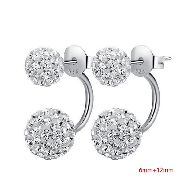 Xinxinyy 1 Pair Elegant Women 925 Silver Wedding Ear Rings Girl Geometric Simple Rhinestone Evening Party Ear Studs