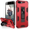 thumbnail image 1 of for iPhone 8 Plus Case with Screen Protector Heavy Duty Protective Military Grade Dual Layer Shockproof Cover with Built-in Kickstand Magnetic Phone Case for iPhone 8+/7+(Red), 1 of 7