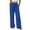 *Blue, variant on Binmer Women's Elastic High Waist Striped Wide Leg Pants,Casual Loose Vacation Trousers with Pockets Beige,Women's Plus L