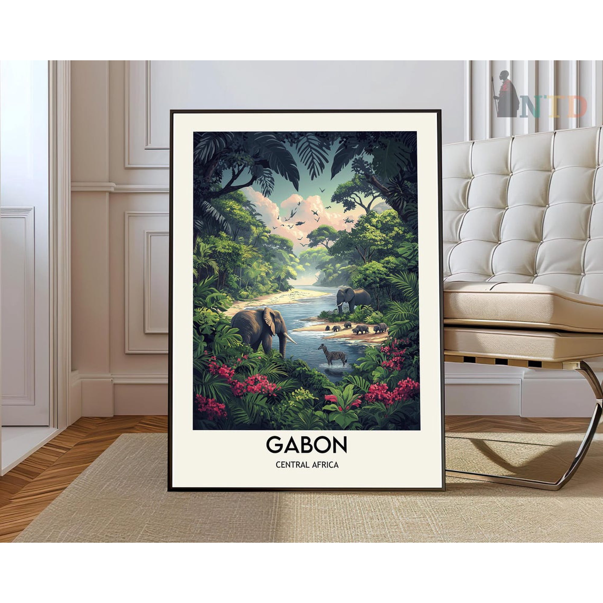 Gabon Libreville City Map Wall Art Travel Decor Print Unframed Paper Print