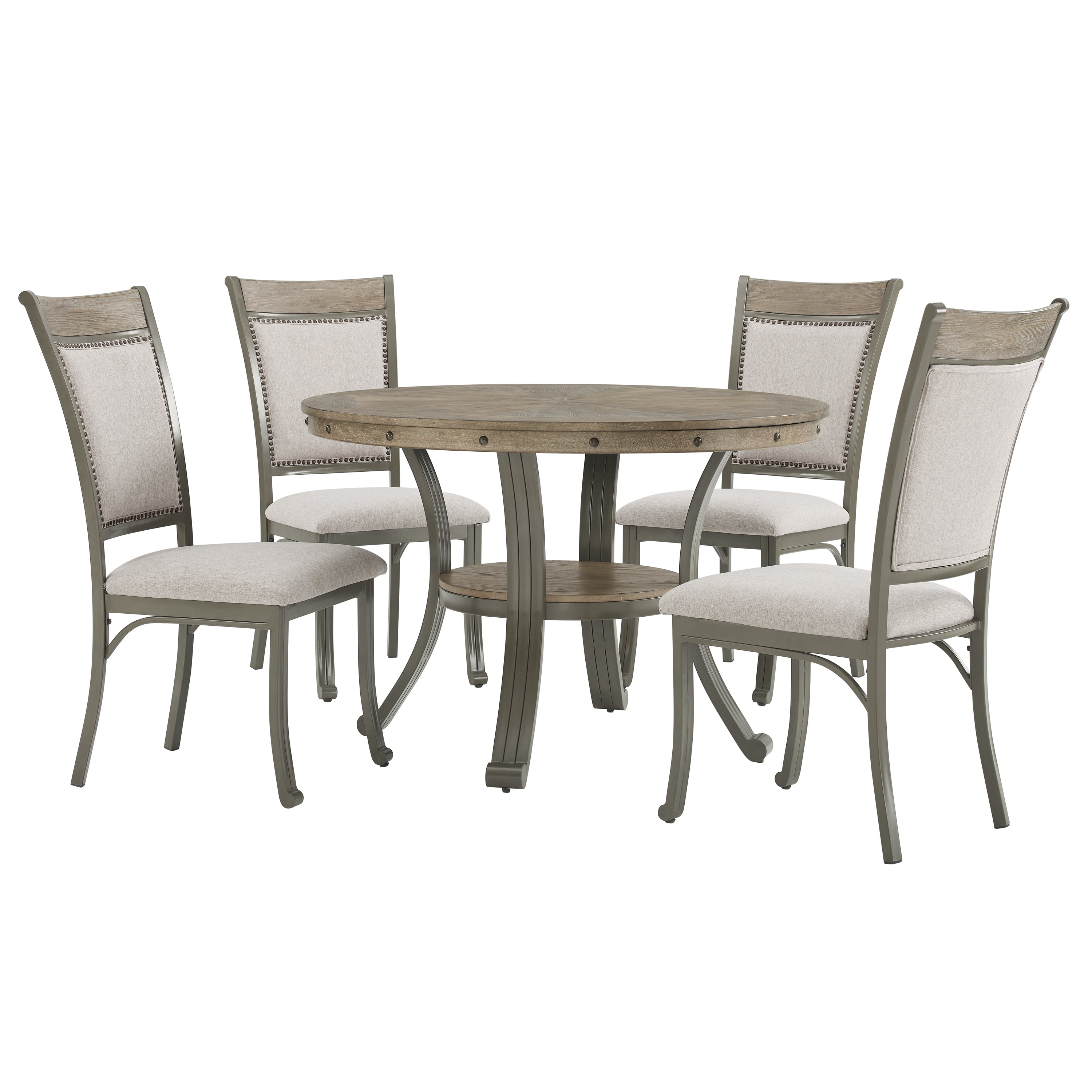 Powell Franklin 5-Piece Dining Set, Pewter