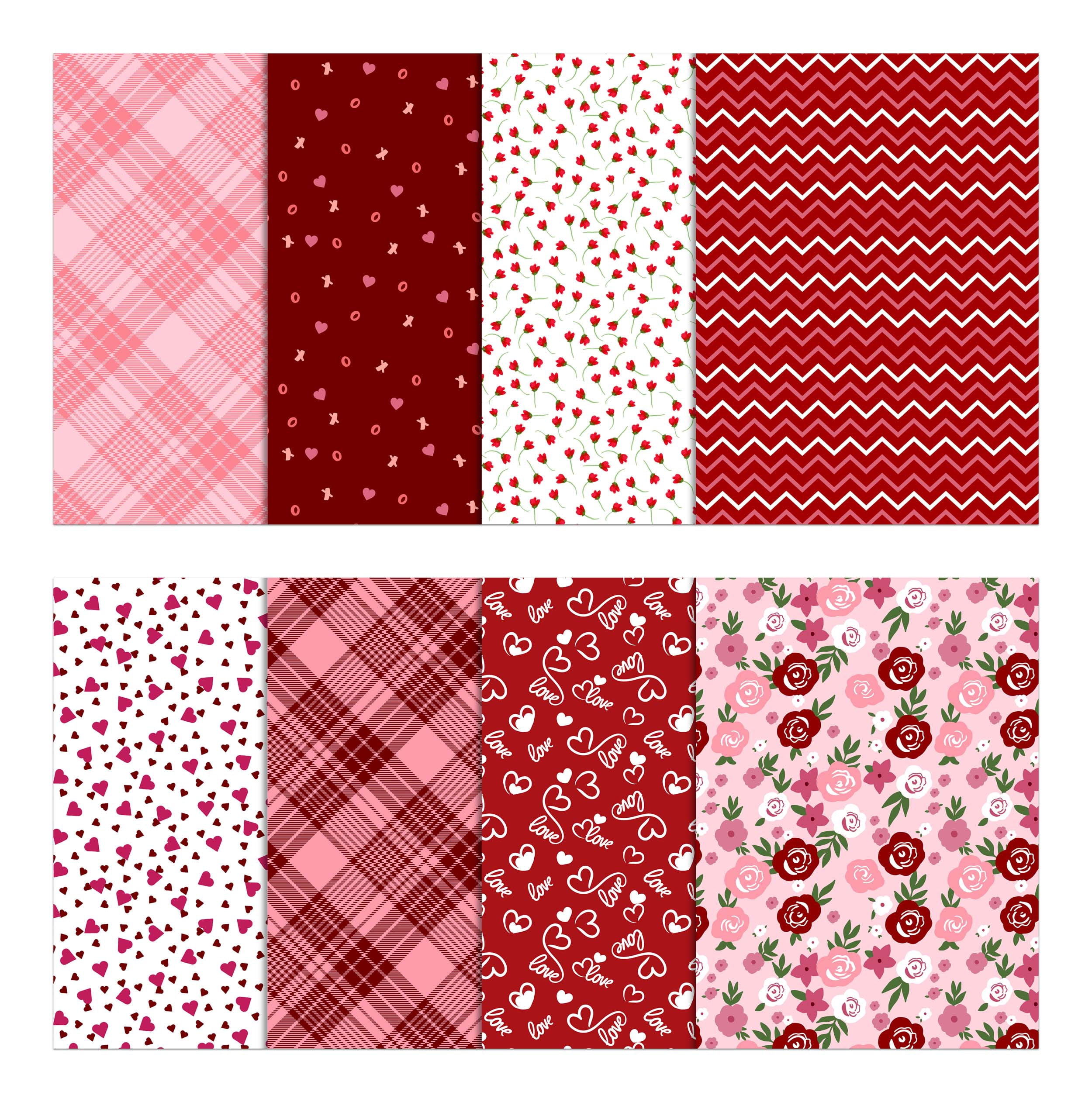 Soimoi 8 Pc Fat Quarter Bundle,ValentinePrint 18"x 22"DIY Patchwork-100% CottonPre-Cut Quilting Fabric Red & Pink
