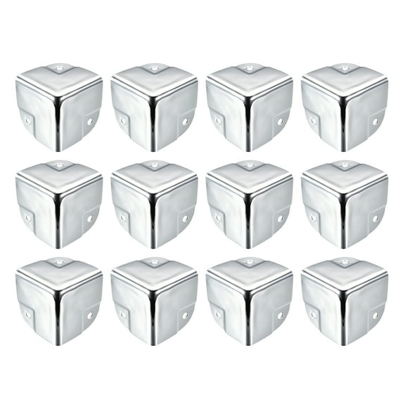 Unique Bargains Metal Box Corner Protectors Box Edge Guard Protector 40 x 40 x 40mm Silver Tone 12Pcs