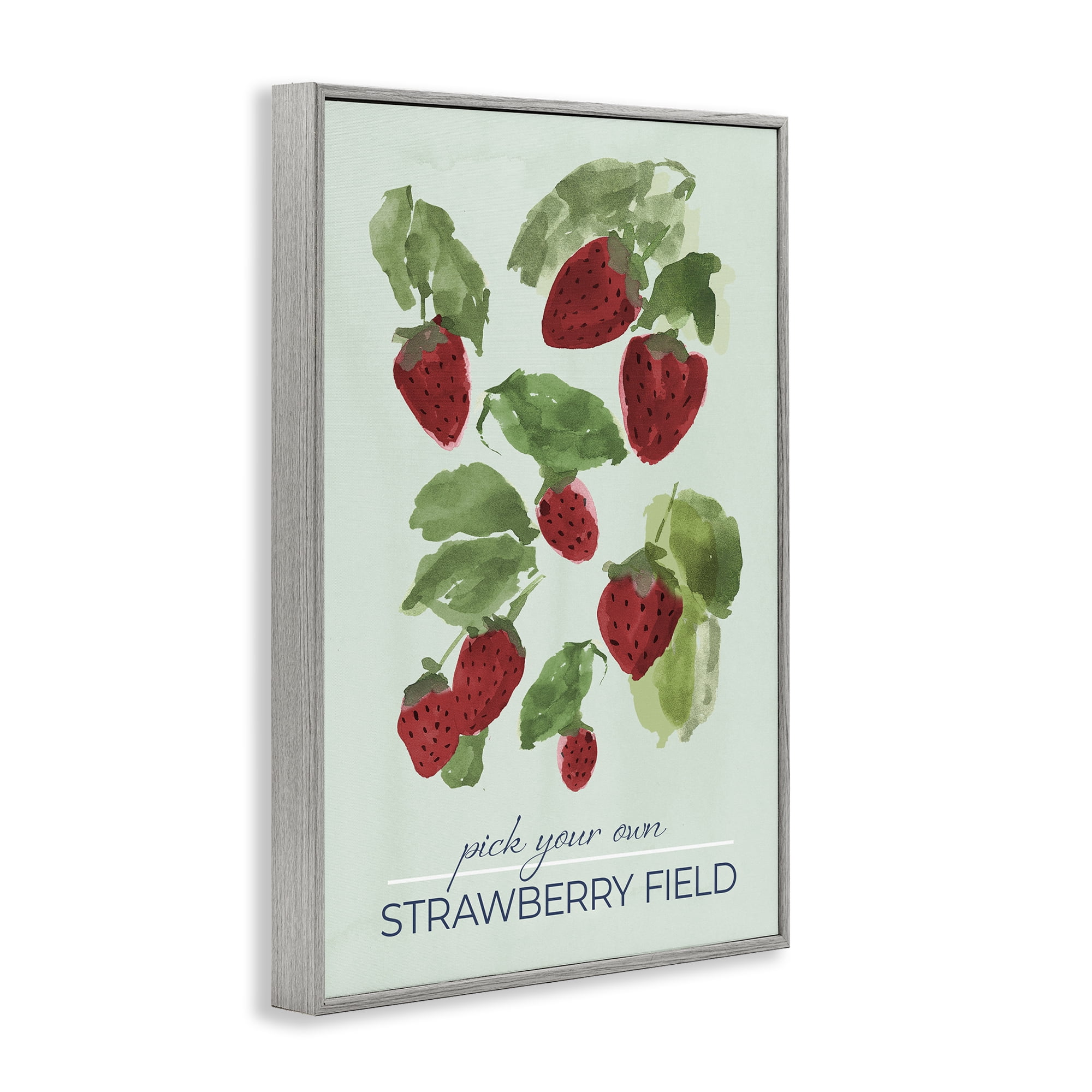 Stupell Industries Strawberry Field Pick Your Own Gray Framed Giclee Art, design by Lucille Price