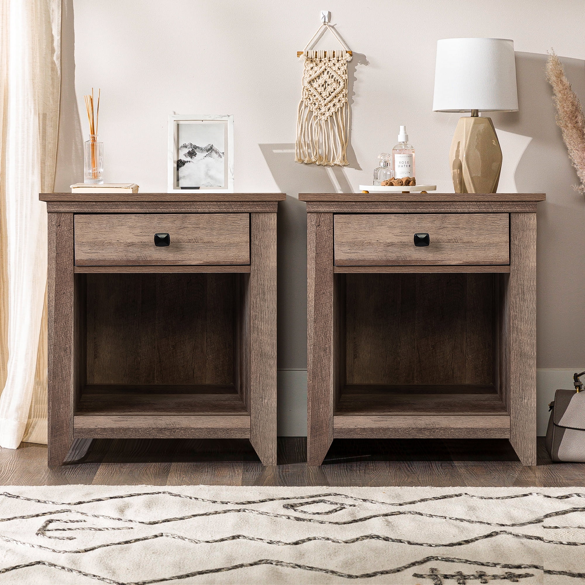 Kadyn Nightstand Set Of 2, Bedside Cabinets with Drawers, Bedside End Table for Small Spaces Bedroom, Light Brown Kadyn Nightstand Set Of 2, Bedside Cabinets with Drawers, Bedside End Table for Small Spaces Bedroom, Light Brown