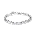 thumbnail image 3 of .925 Sterling Silver Lab-Grown White Sapphire and 1/6 Cttw Round Diamond Tennis Bracelet (H-I Color, I1-I2 Clarity) - 7.25", 3 of 8