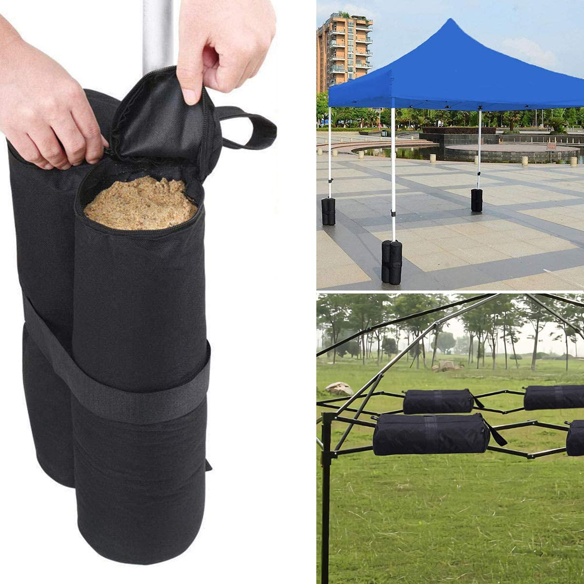 Weight Bags for Pop Up Canopy Patio Outdoor Gazebo Umbrella Sun Shelter Black Heavy Duty Canopy Weights Set of 4 Weights for Canopy Tents 