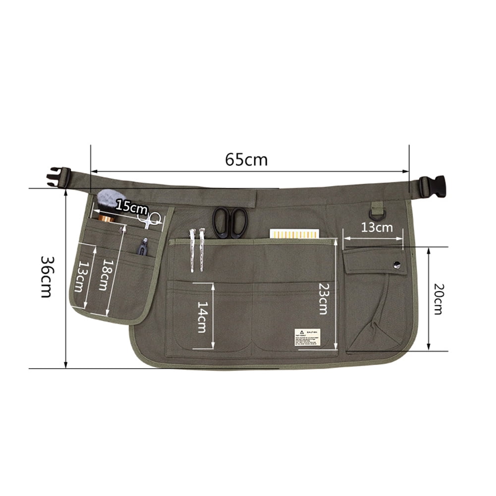HUONA Half Apron Skirt Apron Canvas Apron Pocket Beauty Half length Apron Artisan Electrician Apron Wear Resistant Buckle Apron Dirty Proof Industrial Garden Tools Storage Blue
