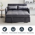 thumbnail image 3 of Onbeam 55.5" Pull Out Sofa Bed, Futon Sleeper Sofa Couch Loveseats with USB Socket, Side Pockets for Living Room-Gray, 3 of 9