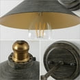 thumbnail image 7 of JONATHAN Y July 7.88" 1-Light Industrial Farmhouse Metal Vanity Light, Rustic Dark Gray/Brass Gold, 7 of 7