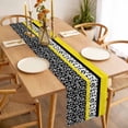 thumbnail image 3 of Black Yellow Table Runner - 60 Inch Long, Kitchen Dining Table Runner Dresser Scarves, Garden Floral Stripe Aesthetic Flower Boho Farmhouse Decor for Coffee Tables Wedding Party Banquet, 3 of 8