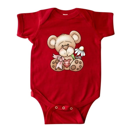 

Inktastic Teddy Bear Ladybug Daisy Flower Gift Baby Girl Bodysuit