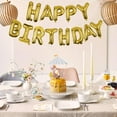 thumbnail image 4 of Happy Birthday Balloons Banner, Lefiocky 16" Mylar Foil Letters Birthday Decorations, Gold, 4 of 9