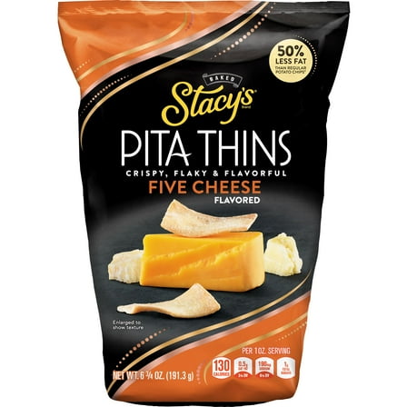 Stacy’s No Artificial Colors or Flavors Five Cheese Pita Thins Bag, 6.75 oz​