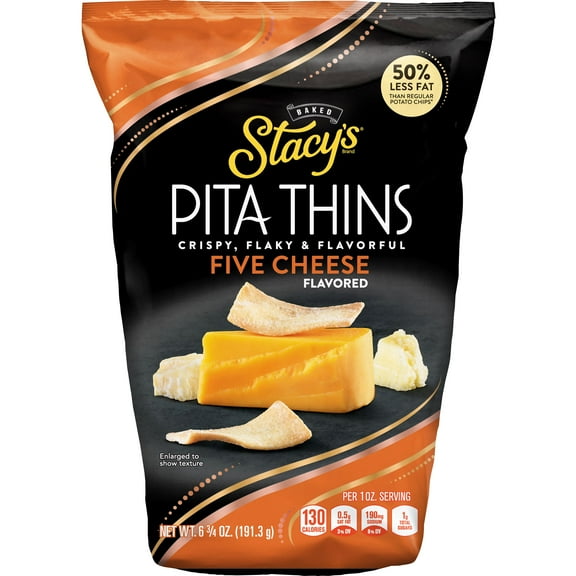 Stacy’s No Artificial Colors or Flavors Five Cheese Pita Thins Bag, 6.75 oz​