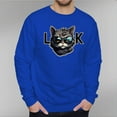 thumbnail image 2 of Men's 330g 100% Cotton Cartoon Cat Pattern Dropped Shoulder Crew Neck Sweatshirt, 2 of 15
