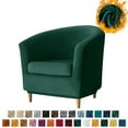 thumbnail image 2 of ATJIA Velvet Club Chair Slipcover 2 Piece Stretch Barrel Chair Covers Accent Chair Cover Removable Couch Furniture Protector, 2 of 10
