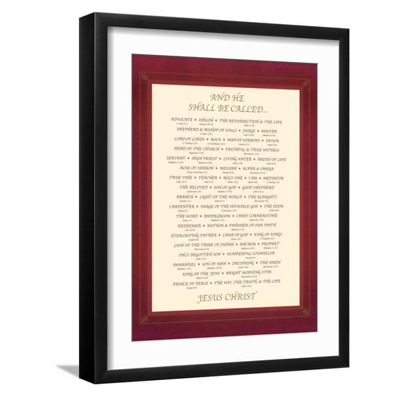 Art.com And He Shall Be Called Art Print, Black Frame Wall Art, 17" x 21"