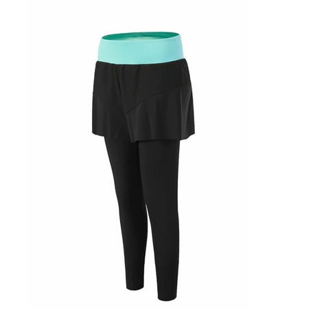 Skirted Legging for Women, Yoga Legging with Skirts &Women Tennis Leggings  Clothes Pockets-BULE 