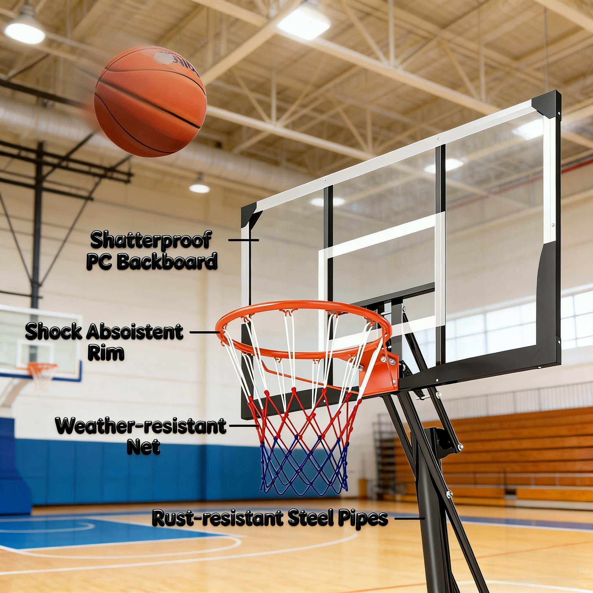 Adjustable Basketball Goal Portable Basketball Hoop