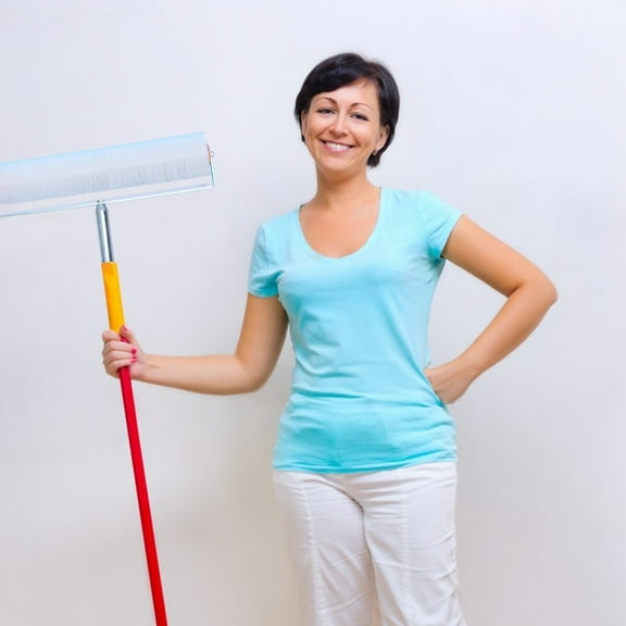 GOOHOCHY White Plastic and Steel Spiked Roller for Floor Painting and Epoxy Construction 70100 Characters