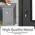 thumbnail image 4 of Metal Donation Box Charity Steel Collection ballot Box Office Suggestion Box Secure Box With Front and top Slot Easy Wall Mount with pre drilled holes 8.5x6.5x4" Drop Box for Home and Office(Black), 4 of 10