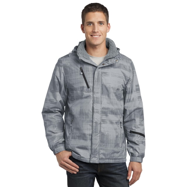 Chaqueta aislante con estampado de pinceladas de Port Authority, 4XL, gris Autoridad Portuaria J320