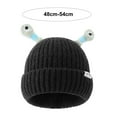 thumbnail image 6 of Guiexla Women Winter Beanie Cartoon Eye Decor Shiny Tentacles Thick High Elasticity Warm Windproof Knitted Solid Color Ear Protection Foldable Lady Anti-slip Cap Hat, 6 of 8