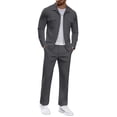 thumbnail image 2 of Miqool Mens 2 Piece Corduroy Outfits Lapel Button Up Shirt Elastic Waist Long Pants Matching Set Casual Shirt and Pants Set S‑3XL, 2 of 6